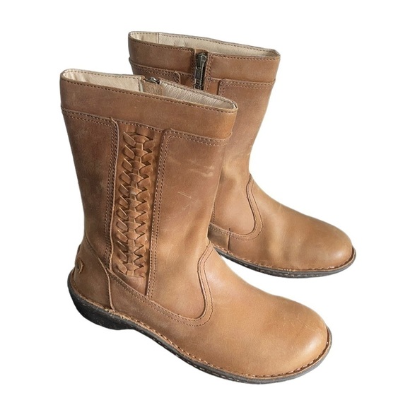 UGG Women's Kaleen Mid Boots Chestnut Leather. Size 8 GUC - Picture 1 of 11